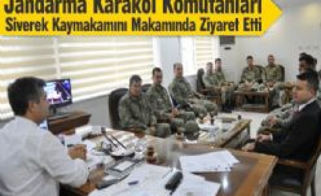 Jandarma Karakol Komutanları Kaymakamlığı Ziyaret Etti 