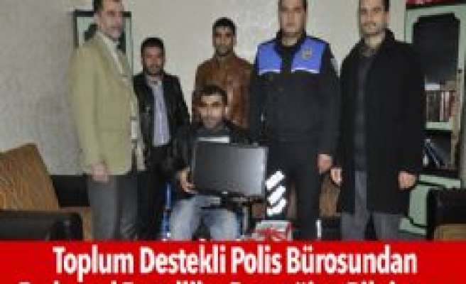 Toplum Destekli Polis Bürosundan  Bedensel Engelliler Derneğine Bilgisayar  