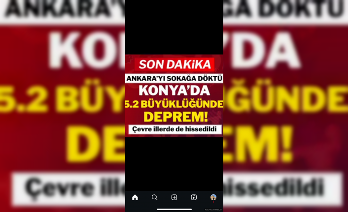 Konya,da deprem