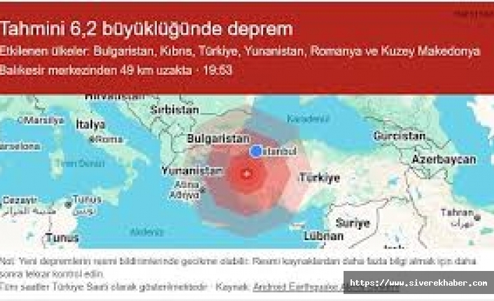 Balıkesir'de 6.1 büyüklüğünde deprem