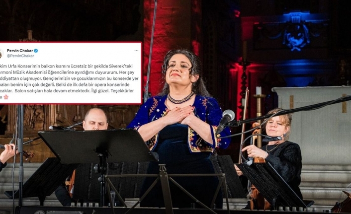 Pervin Çakar'dan Urfa’daki ilk konserinde müzik eğitimi alan Siverekli öğrencilere jest