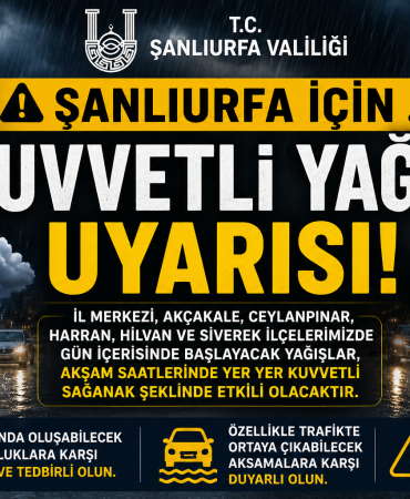Şanlıurfa İçin Kuvvetli Yağış Uyarısı Valilikten Kritik Açıklama